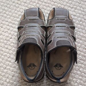 Dockers Brown Leather Fisherman Sandals Adjustable Strap Mens Size 9 M